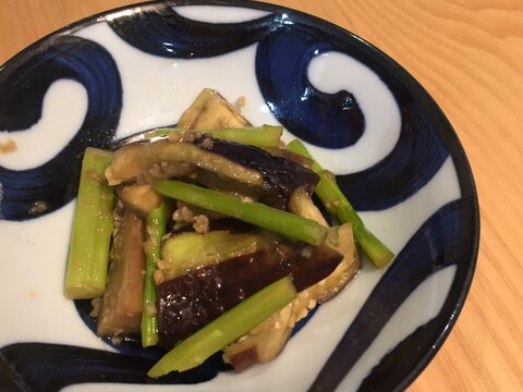 レンチンで！ナスとアスパラのさっぱり蒸し煮